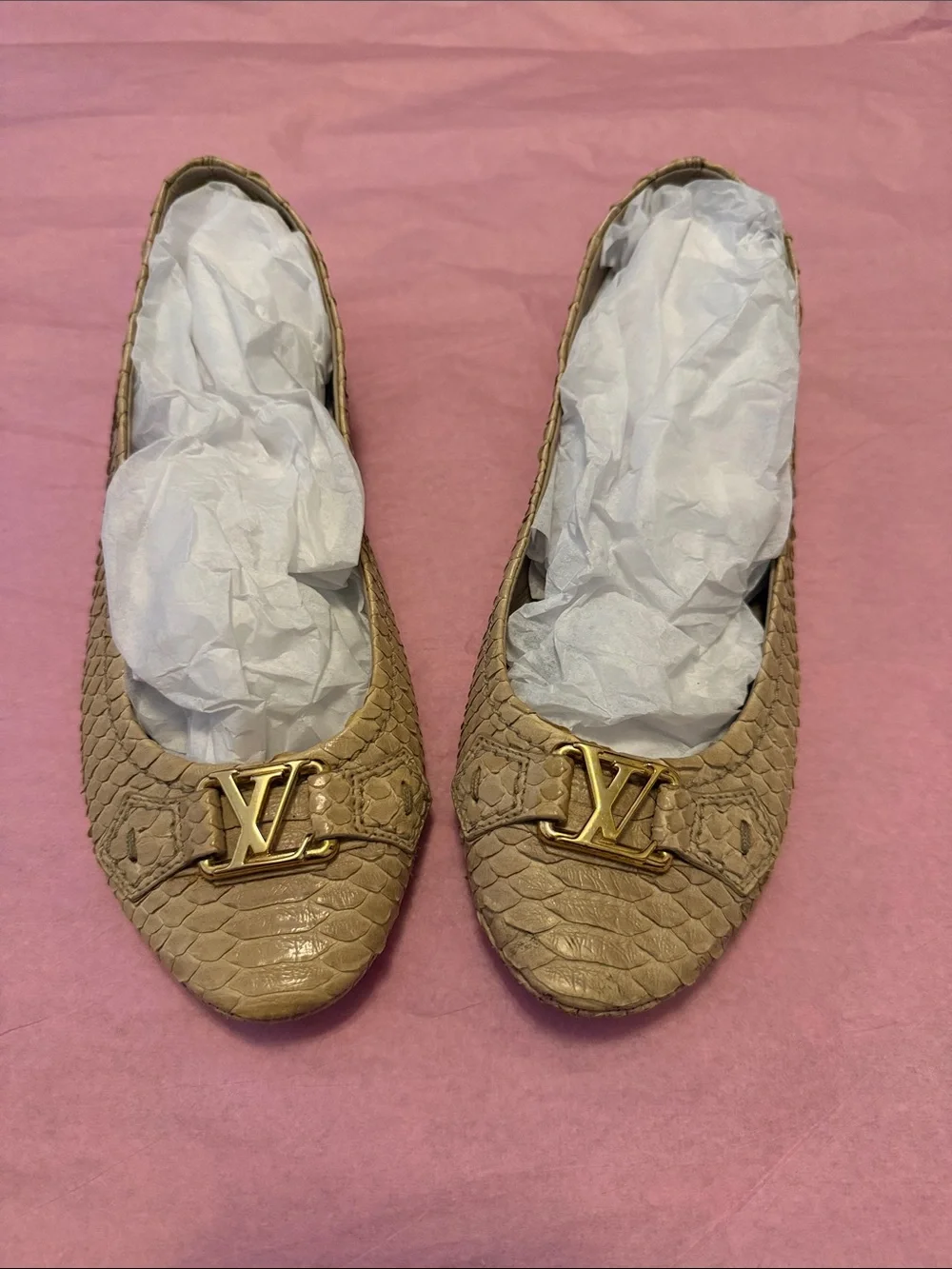 Louis Vuitton Snakeskin Leather Ballerina Authentic Ballerina Flats. Like New!